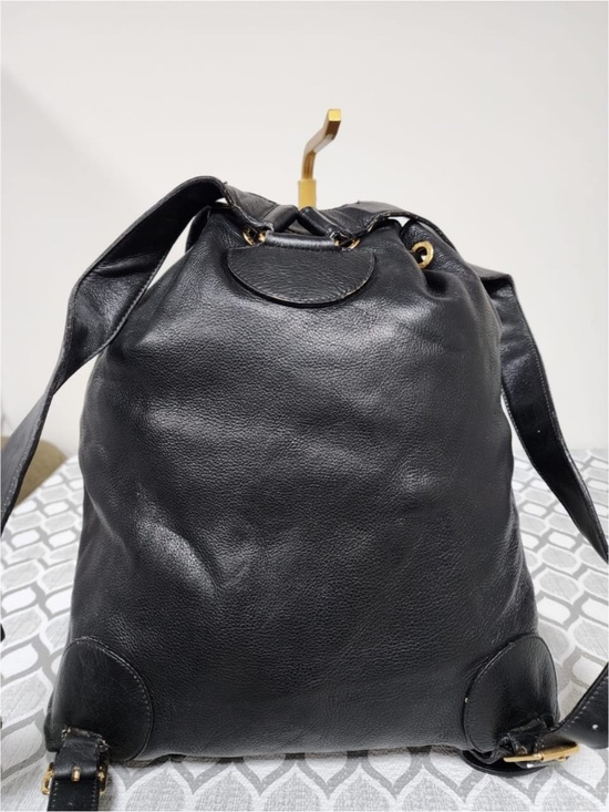 Authentic Gucci Vintage Leather Backpack Black main image 6